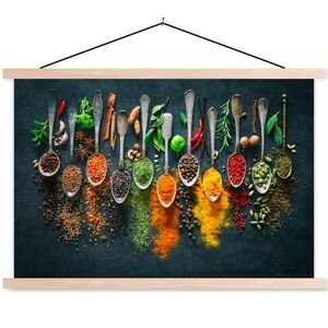 MuchoWow PLAKÁT S MAGNETICKOU LIŠTOU Bylinky - koření - lžíce 90x60 cm obraz