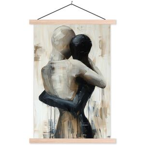 MuchoWow PLAKÁT S MAGNETICKOU LIŠTOU Abstraktní - Láska - Černobílé - Moderní 60x90 cm obraz