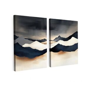 MuchoWow OBRAZ NA PLÁTNĚ 2dílná sada Krajina - abstraktní - moderní 60x40 cm obraz