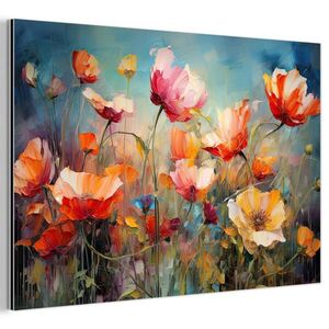 MuchoWow KOVOVÝ OBRAZ Květiny - Akvarel - Umění - Botanické - Příroda 60x40 cm obraz