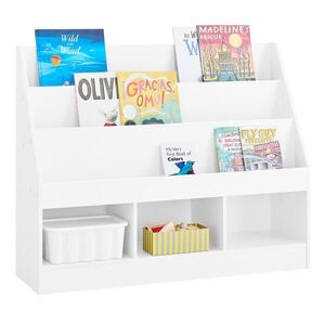 SoBuy DĚTSKÁ KNIHOVNA se 3 policemi Bílá 100x30x80cm Minimalistický obraz