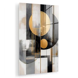 MuchoWow OBRAZ NA AKRYLOVÉM SKLE Abstraktní - Zlato - Stříbro - Tvary - Estetické - Moderní 60x90 cm obraz