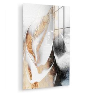 MuchoWow OBRAZ NA AKRYLOVÉM SKLE Luxusní - abstraktní - zlatá - bílá 40x60 cm obraz