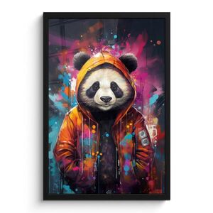 MuchoWow PLAKÁT V RÁMU Panda - Bunda - Graffiti - Oranžová 40x60 cm obraz