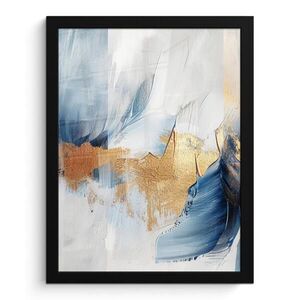 MuchoWow PLAKÁT V RÁMU Zlatá - modrá - akvarel - umění - moderní 30x40 cm obraz