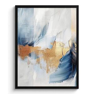 MuchoWow PLAKÁT V RÁMU Zlatá - modrá - akvarel - umění - moderní 60x80 cm obraz