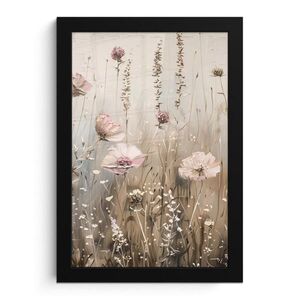 MuchoWow PLAKÁT V RÁMU Květiny - růžová - moderní - béžová 20x30 cm obraz