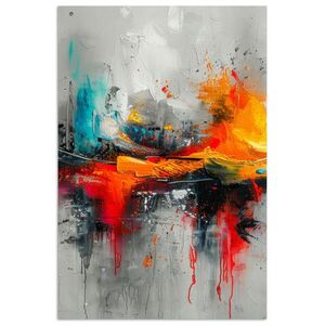 MuchoWow PLAKÁT Moderní umění - Oranžová - Šedá - Abstraktní 80x120 cm obraz