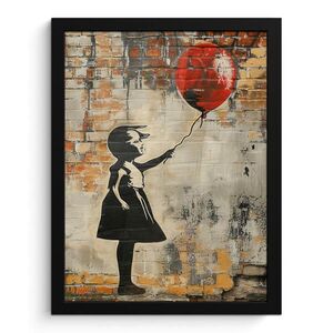 MuchoWow PLAKÁT V RÁMU Graffiti - Banksy - Dívka - Street art 30x40 cm obraz
