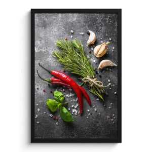 MuchoWow PLAKÁT V RÁMU Pepř - Bylinky - Koření - Beton 40x60 cm obraz
