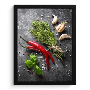 MuchoWow PLAKÁT V RÁMU Pepř - Bylinky - Koření - Beton 30x40 cm obraz