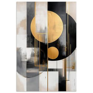 MuchoWow PLAKÁT Abstraktní - Zlato - Stříbro - Tvary - Estetické - Moderní 20x30 cm obraz