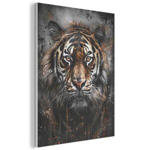 MuchoWow AKUSTICKÝ obraz Tygr - Zvířata - Portrét - Luxusní - Černá 60x80 cm obraz