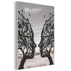 MuchoWow AKUSTICKÝ obraz Pláž - Moře - Lidé - Strom - Moderní umění 60x80 cm obraz