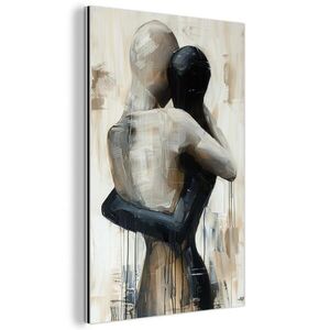 MuchoWow KOVOVÝ OBRAZ Abstraktní - Láska - Černobílé - Moderní 40x60 cm obraz