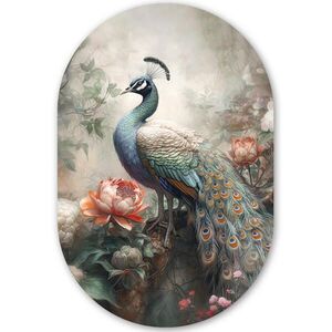 MuchoWow NÁSTĚNNÝ OBRAZ Páv - Páví peří - Pták - Džungle - Květiny 60x90 cm obraz