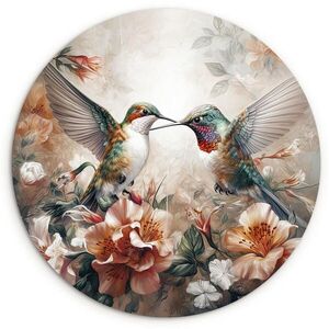 MuchoWow NÁSTĚNNÝ OBRAZ Kolibřík - Ptáci - Květiny - Příroda 60x60 cm obraz