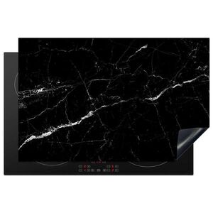 MuchoWow KRYT NA INDUKČNÍ DESKU Mramorový vzhled - Černá - Luxusní 81.2x52 cm obraz