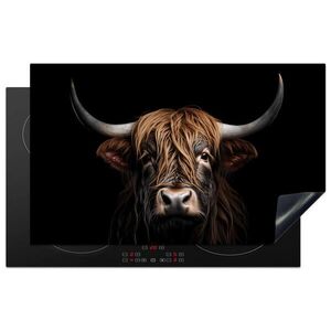 MuchoWow KRYT NA INDUKČNÍ DESKU Skotský horal - Portrét - Černá - Zvíře 85x52 cm obraz