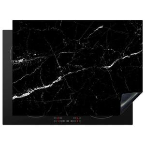 MuchoWow KRYT NA INDUKČNÍ DESKU Mramorový vzhled - Černá - Luxusní 70x52 cm obraz
