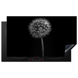 MuchoWow KRYT NA INDUKČNÍ DESKU Pampeliška - černá - květinová - botanická 89.6x51.6 cm obraz