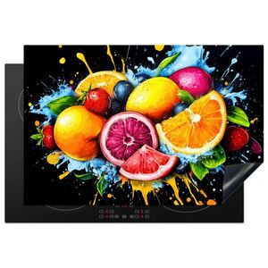 MuchoWow KRYT NA INDUKČNÍ DESKU Ovoce - graffiti - barevné - pomeranč - jahoda - abstraktní 76x51.5 cm obraz