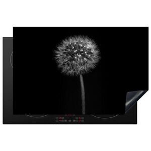 MuchoWow KRYT NA INDUKČNÍ DESKU Pampeliška - černá - květinová - botanická 80x52 cm obraz