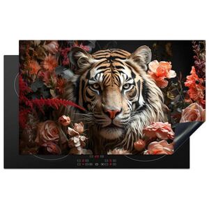 MuchoWow KRYT NA INDUKČNÍ DESKU Tygr - Zvíře - Příroda - Květiny - Botanické motivy 85x52 cm obraz