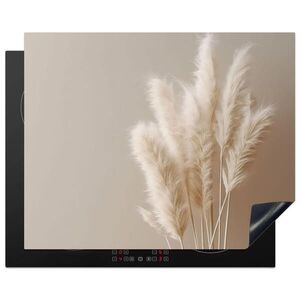MuchoWow KRYT NA INDUKČNÍ DESKU Pampová tráva - Plumes - Pastelová - Bílá 65x52 cm obraz