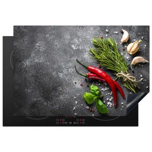MuchoWow KRYT NA INDUKČNÍ DESKU Pepř - Bylinky - Koření - Beton 77x51 cm obraz
