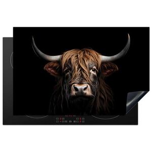 MuchoWow KRYT NA INDUKČNÍ DESKU Skotský horal - Portrét - Černá - Zvíře 81.6x52.7 cm obraz