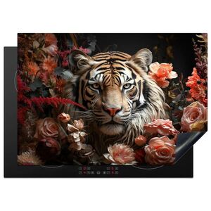 MuchoWow KRYT NA INDUKČNÍ DESKU Tygr - Zvíře - Příroda - Květiny - Botanické motivy 75x52 cm obraz