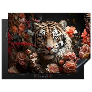 MuchoWow KRYT NA INDUKČNÍ DESKU Tygr - Zvíře - Příroda - Květiny - Botanické motivy 71x52 cm obraz