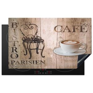 MuchoWow KRYT NA INDUKČNÍ DESKU Bistro Parisien - Kavárna - Káva - Vintage 83x51 cm obraz
