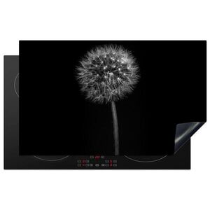 MuchoWow KRYT NA INDUKČNÍ DESKU Pampeliška - černá - květinová - botanická 85x52 cm obraz
