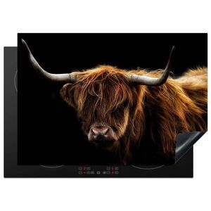 MuchoWow KRYT NA INDUKČNÍ DESKU Skotský horal - Rohy - Černá - Zvířata - Příroda - Divoká - Kráva 75x52 cm obraz