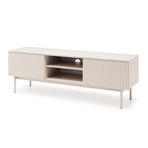 Beautysofa NÍZKÁ komoda Soft se 2 dvířky a drážkovanými čely, kašmír obraz