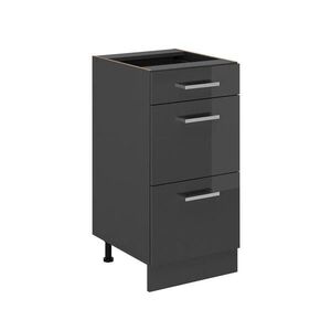 Vicco SPODNÍ SKŘÍŇKA KUCHYŇSKÉ LINKY R-Line Antracitový vysoký lesk 40 cm se zásuvkami, bez pracovní desky obraz
