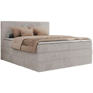 MKS POSTEL BOXSPRING TILIANO KING 160/200 - Světle šedá manšestr - H3 obraz