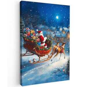 MuchoWow OBRAZ NA PLÁTNĚ Otec Vánoc - sobi - Vánoce - sníh 80x120 cm obraz