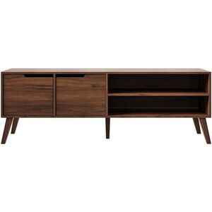 Beautysofa NÍZKÁ komoda Norel se 2 dvířky, 160 cm, ořech obraz