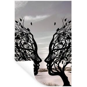 MuchoWow SAMOLEPKA NA ZEĎ Pláž - Moře - Lidé - Strom - Moderní umění 80x120 cm obraz