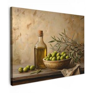 MuchoWow OBRAZ NA PLÁTNĚ Olivy - Zátiší - Vintage 80x60 cm obraz
