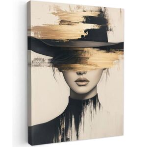 MuchoWow OBRAZ NA PLÁTNĚ Žena - klobouk - barva 30x40 cm obraz