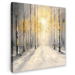 MuchoWow OBRAZ NA PLÁTNĚ Zima - abstraktní - sníh - příroda - slunce 50x50 cm obraz