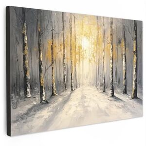 MuchoWow OBRAZ NA PLÁTNĚ Zima - abstraktní - sníh - příroda - slunce 120x80 cm obraz