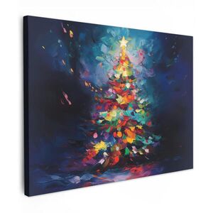 MuchoWow OBRAZ NA PLÁTNĚ Vánoční stromek - Vánoce - Abstraktní - Barevné 40x30 cm obraz