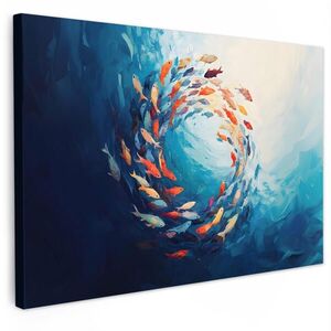 MuchoWow OBRAZ NA PLÁTNĚ Moře - Ryby - Barevné - Dynamické 60x40 cm obraz