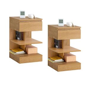 SoBuy SADA 2 NOČNÍCH STOLKŮ s 1 zásuvkou 39x39x65cm Nordický obraz