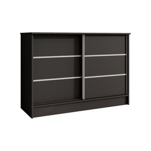 Beautysofa KOMODA Mirela se 2 posuvnými dvířky, 120 cm, černá obraz